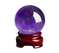 MQXFCZUX Quartz Amethyst Ball,Crystal Gemstone Sphere with Stand,Home Decoration Fengshui Divination for Art Decor,90mm