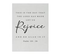 MQXFCZUX Rejoice & Be Glad Wall Decor, Psalm 118:24 Bible Verse Print, This is The Day Modern Art for Christian Living Room, Bedroom Framed,16x24inch(40x60cm)