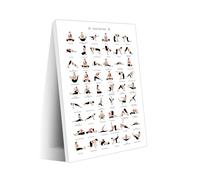 MQXFCZUX Seated Yoga Poses for Seniors Chart - Gentle Chair Exercise Poster for Beginners - Wall Art for Home, Bedroom & Physical Therapy Framed,12x18inch(30x45cm)