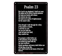 MQXFCZUX Serenity Psalm 23 Vintage Metal Sign Scripture Quote on Retro Tin for Home Decor Office Wall or Gift Idea 8 X 12 inch
