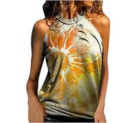 MQYXGS Canotta da Donna Senza Maniche Hawaii Canotte con Collo Appeso e Stampa Floreale Cami Canotta Casual con Canotta Larga Veste Top Tank Top Blu Verde Viola Rosso Giallo S M L XL XXL 3XL