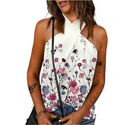 MQYXGS Top da Donna Senza Colletto Floreale Tunica Camicia Patchwork vestibilità Slim Gilet Casual Comodo Elegante Canotta Camicetta Top a Tunica Maglietta T-Shirt Bluse Camicie Canotte Tank Top
