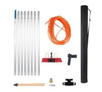 MQZHUK Kit Pulizia Pannelli Fotovoltaici | 3-12 Metri | Alluminio | Estensibile | 35cm Spazzola per Lavaggio Pannelli Fotovoltaici | Scopa per Pannelli Fotovoltaici | 12m Bianco