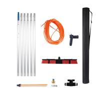 MQZHUK Kit Pulizia Pannelli Fotovoltaici | 3-12 Metri | Alluminio | Estensibile | 55cm Spazzola per Lavaggio Pannelli Fotovoltaici | Scopa per Pannelli Fotovoltaici | 9m Bianco