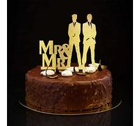 Mr And Mr Wedding Cake Toppers Glitter Gold Country Two Men Wedding Cake Topper Silhouette Love Two Mens Wedding Party Supplies Personalizzato Cognome Data Regali per uomini
