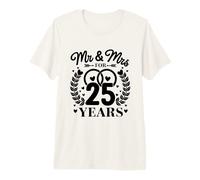 Mr And Mrs for 25 Years Wedding Anniversary Coppia sposata Maglietta Premium