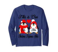 Mr and Mrs - Pigiama natalizio con pinguino per coppie, abbinato Maglia a Manica