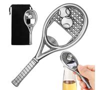 MR.BARWARE Racchetta da tennis apribottiglie birra, regalo per tennis, uomini e donne, regalo per la festa del papà, regalo di Natale, regalo di compleanno per papà nonno, colore argento