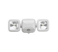 Mr. Beams MB3000, doppio faretto alte prestazioni, senza fili, alimentato a batteria, con sensore di movimento e LED doppia illuminazione, 500 lumen, plastica, White, 1-confezione