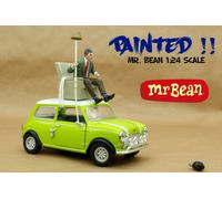 Mr Bean per MINI COOPER Welly Set 1/24 NUOVO dipinto a mano Mr. Fagioli