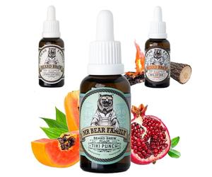 Mr Bear Family Olio da barba - Tiki Punch - per cura e crescita barba - Olio barba uomo nutriente con oli di jojoba e di argan - Beard oil - Oli per barba uomo idratante 30 ml