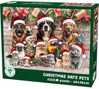 Mr.Broccoli Puzzle di Natale Cappelli Animali Domestici, 1000 Pezzi, 68 x 48 cm