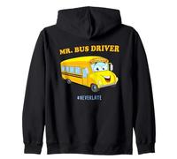 Mr. Bus Driver - Men's Cute School Color Graphic #NeverLate Felpa con Cappuccio