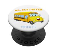 Mr. Bus Driver - Men's Cute School Color Graphic #NeverLate PopSockets PopGrip Adesivo
