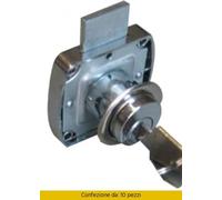 Serratura per Antine con Cil 20 x 20 mm Acc Nichel 10 Pezzi
