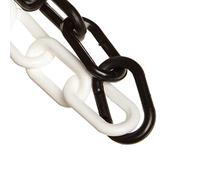 Mr. Chain Catena a barriera in plastica, colore nero/bianco alternato, diametro del collegamento da 2 pollici, lunghezza 100 piedi (50020-100)