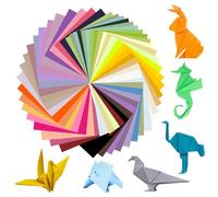 Mr Cozy Carta Origami 50 Colori - 100 Fogli di Carta per Origami, 15 x 15 cm Origami per Bambini,Doppia Faccia (70 g/m²), Cartoncini Colorati per Bambini Adulti Principianti Hobbistica