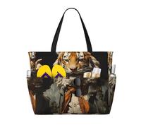 Mr. Dancing Tiger, borsa da viaggio multifunzionale da spiaggia, multi tasca, design alla moda, adatta per vari luoghi all'aperto