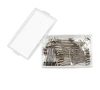 Mr.do Spille da Balia 50 pezzi in 4 Misure Assortite con Caja de Acrílico Protezione per le Dita Argento Acero inoxidable