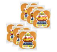 Mr.Dobelina Maxi Potato Roll Buns, 6 Confezioni da 4x80g, Bun Morbidi, Buns Morbidi, Panini in Pane di Patate, Senza Lattosio, Made in Italy, Ideali per Hamburger Americani e Smash Burger