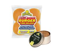 Mr.Dobelina Smash Box Small, Kit per Smashburger con Smash Rub 70g e 4 Potato Bun Classic da 54g, Mix Spezie e Panini Artigianali per Hamburger Croccanti e Gustosi
