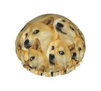 Mr Doge Meme Stampa Cuffia da a Elastica Riutilizzabile da Donna Cuffia per Capelli da Bagno Cuffia da a Impermeabile a Doppio Strato, per Salone Spa da Donna