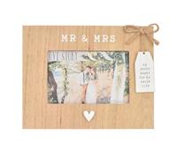Mr E Mrs Cornice In Legno 6X4 Con Cuore E Targa Appesa