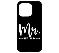 Mr. Est. 2026 Just Married Promoted to Mr and Mrs Matching Custodia per iPhone 15 Pro