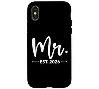 Mr. Est. 2026 Just Married Promoted to Mr and Mrs Matching Custodia per iPhone X/XS