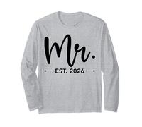 Mr. EST. 2026 Just Married Promoted to Mr And Mrs Matching Maglia a Manica
