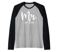 Mr. EST. 2026 Just Married Promoted to Mr And Mrs Matching Maglia con Maniche Raglan