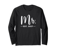 Mr. EST. 2027 Just Married Promosso To Mr, Mrs Wedding Maglia a Manica