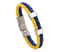 Mr.Fashion Braccialetto con bandiera nazionale, cinturino in pelle PU per appassionati di calcio, accessorio per le mani per partite di calcio, One Size, Pelle sintetica Metallo, Nessuna pietra