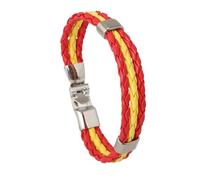 Mr.Fashion Braccialetto con bandiera nazionale, cinturino in pelle PU per appassionati di calcio, accessorio per le mani per partite di calcio, One Size, Pelle sintetica Metallo, Nessuna pietra