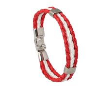 Mr.Fashion Braccialetto con bandiera nazionale, cinturino in pelle PU per appassionati di calcio, accessorio per le mani per partite di calcio, One Size, Pelle sintetica Metallo, Nessuna pietra