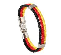 Mr.Fashion Braccialetto con bandiera nazionale, cinturino in pelle PU per appassionati di calcio, accessorio per le mani per partite di calcio, One Size, Pelle sintetica Metallo, Nessuna pietra