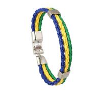 Mr.Fashion Braccialetto con bandiera nazionale, cinturino in pelle PU per appassionati di calcio, accessorio per le mani per partite di calcio, One Size, Pelle sintetica Metallo, Nessuna pietra