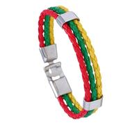 Mr.Fashion Braccialetto con bandiera nazionale, cinturino in pelle PU per appassionati di calcio, accessorio per le mani per partite di calcio, One Size, Pelle sintetica Metallo, Nessuna pietra