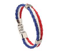 Mr.Fashion Braccialetto con bandiera nazionale, cinturino in pelle PU per appassionati di calcio, accessorio per le mani per partite di calcio, One Size, Pelle sintetica Metallo, Nessuna pietra