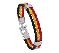 Mr.Fashion Braccialetto con bandiera nazionale, cinturino in pelle PU per appassionati di calcio, accessorio per le mani per partite di calcio, One Size, Pelle sintetica Metallo, Nessuna pietra