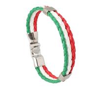 Mr.Fashion Braccialetto con bandiera nazionale, cinturino in pelle PU per appassionati di calcio, accessorio per le mani per partite di calcio, One Size, Pelle sintetica Metallo, Nessuna pietra