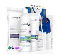 Mr. Fuss N. 4 - Advanced Pack Steel - Piccolo, rimozione cuticole - Confezione risparmio da 4 pezzi soluzione attiva ammorbidente rapido - 250 ml, balsamo n. 2 - 100 ml, ovatta, raschietto in acciaio