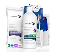 Mr. Fuss® N. 4 - Plus Pack Steel - Grande per cuticole e calli - Soluzione attiva, ammorbidente rapido - 500 ml, ovatta, raschietto in acciaio inox