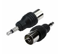 Mr Gadget Solutions Adattatore mono da 3,5 mm a presa coassiale - connettore antenna radio TV, nero
