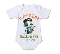 Mr. Gadgets Body Bimbo Bimba neonato personalizzabile con nome Halloween -Il mio primo Halloween- (Mostriciattolo, 18-24 Mesi)