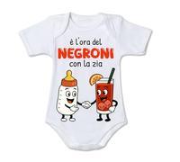 Mr. Gadgets Body neonato divertente “È l’ora della birra con gli zii/spritz con le zie” - Idea regalo zii e zie,zio - cotone 100% - taglie 0-24 mesi (Zia Negroni, 18-24 MESI)