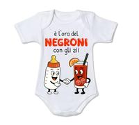 Mr. Gadgets Body neonato divertente “È l’ora della birra con gli zii/spritz con le zie” - Idea regalo zii e zie,zio - cotone 100% - taglie 0-24 mesi (Zii Negroni, 0-6 MESI)