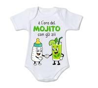 Mr. Gadgets Body neonato divertente “È l’ora della birra con gli zii/spritz con le zie” - Idea regalo zii e zie,zio - cotone 100% - taglie 0-24 mesi (Zii Mojito, 0-6 MESI)
