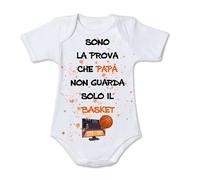 Mr. Gadgets Body neonato personalizzato “Sono la prova che Papà non gioca” | Varianti frase baby, cotone 100% (Guarda il basket, 0-6 Mesi)