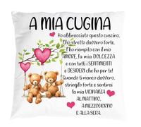 Mr. Gadgets Cuscino con Imbottitura Decorativo Da Regalare a Chi Vuoi Bene - Originale Idea Regalo Dimensioni 40x40 cm (Cugina)